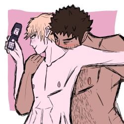 arataka_reigen bite blonde_male gay gay_male katsuya_serizawa male_on_male reigen_arataka