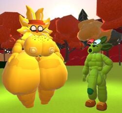 2024 3d background ballsack big_ass big_breasts big_penis glasses hat jack_(dj_arts) nipples plant plants_vs_zombies pussy pvz scott_automaton sunny_(dj_arts) thick_thighs trees wide_hips