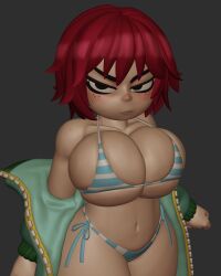 3d 3d_model angry angry_expression angry_face annoyed annoyed_expression barely_clothed barely_contained barely_contained_breasts belly belly_button big_breasts big_thighs bikini bikini_bottom bikini_top black_eyes blush blushing_female boobs breasts cleavage close-up clothed clothed_female cute cute_expression drety female female_focus female_only freckles freckles_on_face grey_background hair huge_breasts jacket jacket_open kim_pine large_breasts mad navel open_clothes open_jacket open_shirt panties partially_clothed pose red_hair scott_pilgrim short_hair side-tie_bikini sideboob skimpy skimpy_bikini skimpy_clothes skimpy_outfit slightly_chubby slightly_chubby_female solo solo_female solo_focus string_bikini string_panties striped striped_bikini striped_panties stripes thick thick_hips thick_thighs thighs underboob undressed undressing undressing_self voluptuous voluptuous_female wide_hips