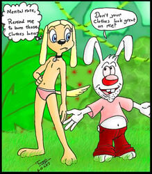 2007 anthro brandy_and_mr._whiskers brandy_harrington canine disney disney_channel dog female flat_chest fur furry male mammal mr._whiskers rabbit tagme