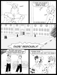 anthro canine comic dalmatian feline fur furry leopard male male_only monochrome mutt nude penis wagnermutt