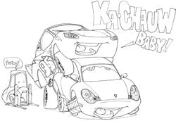 cars_(film) disney guido lightning_mcqueen monochrome pixar sally_carrera