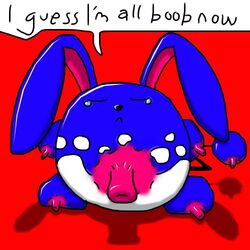 azumarill english_text furry pokemon pokemon_focus pokemon_gsc rat red_background tagme