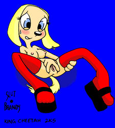 2005 anthro blush brandy_&_mr_whiskers brandy_harrington breasts canine colored disney disney_channel dog female female_only footwear furry furry_breasts furry_tail king-cheetah mammal nipples pussy shon_howell solo spread_pussy tagme tail vulva