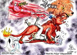 2004 anthro crossover cum ek_goya feral feral_on_anthro final_fantasy final_fantasy_ix final_fantasy_vii freya_crescent furry red_xiii straight_hair