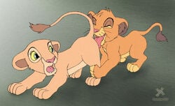 2002 cub disney feline female feral feral_only fur furry furry_only lion male male_focus mammal nala simba straight tagme the_lion_king young