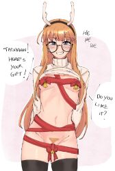 1girls blush christmas female female_focus female_only holidays long_hair looking_at_viewer medium_breasts orange_hair persona persona_5 rikodamu sakura_futaba solo solo_female solo_focus