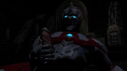 1boy 3d animated armor balls bodysuit cum cum_on_self cumshot erection grain. human jerking_off male male_only masturbating masturbation muscular penis sci-fi self_upload shorter_than_30_seconds solo sound ultraman_(franchise) video