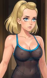 1girls 2020s 2023 adora ai_generated blonde_female blonde_hair blue_eyes blush breasts cathrynedelamort cleavage female female_only hi_res human large_breasts lipstick long_hair looking_to_the_side makeup nipples nipples_visible_through_clothing pink_lips pink_lipstick ponytail see-through see-through_clothing see-through_shirt see-through_tank_top see-through_top she-ra_and_the_princesses_of_power shirt solo standing tank_top thin_waist top translucent translucent_clothing translucent_shirt translucent_tank_top translucent_topwear