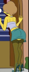 big_ass edna_krabappel high_heels miniskirt small_waist the_simpsons