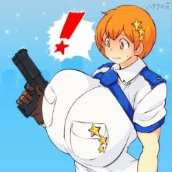 ! 1girls 2d 2d_animation animated big_breasts breasts cop female female_only gun hataraki_ari huge_breasts large_breasts police police_officer police_uniform policewoman short_hair tagme video