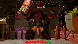 bottomless christmas deadpool dissenter3d male_focus male_only marvel marvel_comics penis undressing