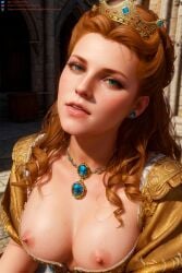 ai_generated anna_henrietta breasts female light-skinned_female lv1aialchemist nipples royalty solo the_witcher_(series) the_witcher_3:_wild_hunt