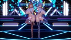 3d honkai_(series) honkai_impact_3rd huge_ass huge_breasts leopard_print micro_bikini mireille_(mmd) shigure_kira susannah_manatt