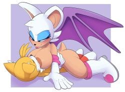 age_difference bat breast_sucking breastfeeding breasts fox furry lactation large_breasts nipples rouge_the_bat sega snappygrey sonic_(series) sonic_the_hedgehog_(series) tails tails_the_fox wings