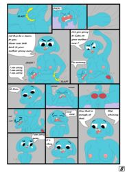 armpits ass breasts cartoon_network comic dialogue english_text gumball_watterson nicole_watterson nipples page spanking tears text the_amazing_world_of_gumball weirdoxs