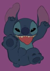 anus balls big_ears big_nose black_sclera blue_body disney feral genitals hi_res lazylione lilo_and_stitch looking_at_viewer male male_only purple_inner_ear sharp_teeth small_tail stitch_(lilo_and_stitch) tail teeth tongue tongue_out