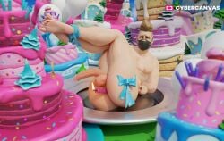 1boy anal_insertion ass balls big_ass big_butt big_penis bondage cake candle cybercanvas drift_(fortnite) fat_ass feet fortnite gag male male_only muscular muscular_male object_in_ass object_insertion penis solo solo_male