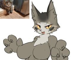 big_breasts brown_body brown_fur cat_ears cat_girl cat_humanoid catgirl cats_(film) cats_(movie) cats_(musical) claws feline furry large_breasts long_fingernails nippleless no_nipples rabbitbrush smile smiling smiling_at_viewer smug smug_face smug_grin tagme yellow_eyes