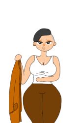 arasama ass big_ass big_breasts big_thighs breasts cleavage female lin_(duolingo) obese_female only_female thighs timid