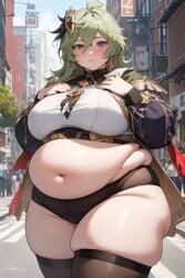 1female 1girls ai_generated bbw belly big_belly breasts chubby chubby_female collei_(genshin_impact) exposed_belly exposed_belly_button exposed_fat_belly fat fat_female fat_girl fat_woman female female_focus female_only genshin_impact green_hair green_hair_female hoyoverse light-skinned_female light_skin mihoyo mihoyo_technology_(shanghai)_co._ltd. obese obese_female overweight overweight_female solo solo_female solo_focus sumeru_girls thick_thighs thighs wide_hips