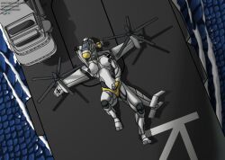 aircraft aircraft_carrier airplane breasts drqube female futanari genitals intersex intersex/female laying_on_ground living_machine lying machine nipples on_back penis pussy robot sea ship solo solo_focus vehicle water watercraft wings