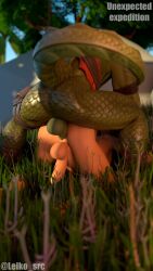 2boys anal blackheart_(fortnite) fortnite grass hybrid_(fortnite) interspecies leiko_src male_focus male_only outdoors yaoi