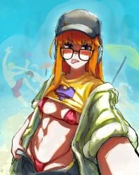 1girls atlus breasts female female_only looking_at_viewer orange_hair persona persona_5 rikodamu sakura_futaba