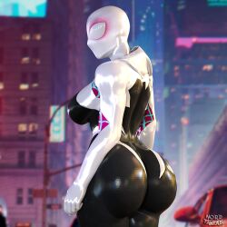 1girls 3d big_breasts big_butt breasts city_background cityscape gwen_stacy huge_ass huge_balls huge_breasts marvel nordfantasy perky_breasts plump_ass solo spider-gwen spider-man:_across_the_spider-verse spider-man:_into_the_spider-verse spider-man_(series) thick_ass tight_clothing tight_fit