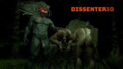 3boys after_anal after_sex anal anus ass cum_in_ass cumdrip demon dissenter3d gaping_anus group_sex jonah_vasquez male_focus male_only outdoors the_oni_(dbd) vittorio_toscano yaoi