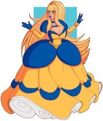 big_breasts big_dress bimbo bimbo_lips blonde_hair dress queen wrenzephyr2