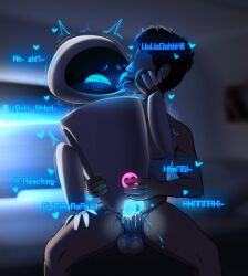 2025 4_fingers absurd_res balls black_hair blue_eyebrows blue_eyes blue_text blue_vulva blush blush_lines bodily_fluids cum cum_in_vagina cum_inside cumshot dibujito disney duo ejaculation english_text erection eve_(wall-e) extraterrestrial_vegetation_evaluator eyebrows eyeless face_grab face_lick female fingers genital_fluids genitals hair heart_symbol hearts_around_head hi_res human humanoid_genitalia humanoid_penis inside interspecies licking light lighting looking_pleasured machine male male/female male_human mammal moan not_furry penetration penile penile_penetration penis penis_in_vagina pixar robophilia robot saliva_on_face screen screen_face shaded short_hair text tongue tongue_out vaginal_penetration vaginal_penetration vulva wall-e white_body