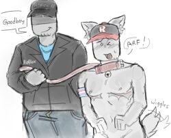 collar leash naked roblox roblox_(character) roblox_avatar robloxian rubensim self_upload speech_bubble tagme tail text transmasc xenn0_0 youtube youtuber