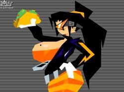 1girls akari_(papa_louie) ass big_ass big_breasts big_butt breasts clothing fat female flipline_studios goldmudkip papa_louie taco thick_thighs video_game_character video_games