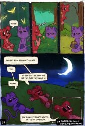 2025 absurd_res anthro bear bobby_bearhug catnap_(poppy_playtime) critters_(poppy_playtime) domestic_cat duo felid feline felis female feral fur hi_res male male/female mammal mob_entertainment no_humans notsafeforwanking poppy_playtime purple_body purple_fur smiling_critters tail text