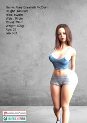 1girls 3d ass big_ass big_breasts big_thighs breasts character_age character_bio character_height character_profile character_sheet character_weight curvaceous curvy curvy_figure female hips huge_ass huge_breasts huge_thighs large_ass large_breasts large_thighs light-skinned_female light_skin mary_elisabeth_(tonices) mary_elizsabeth_mcquinn mature mature_female original original_character reference_sheet slim_waist thick thick_hips thick_legs thick_thighs thighs three_sizes tonices voluptuous waist wide_hips