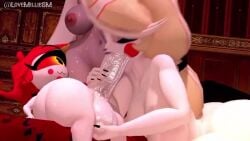 1_eye 1futa 2girls 3d 3d_animation animated areolae ass bed bedroom big_ass big_breasts big_penis blowjob breasts charlie_morningstar_(hazbin_hotel) cum cum_in_pussy cum_inside cumflation cyclops demon demon_girl doggy_style eyepatch fellatio female futa_on_female futanari grey_skin hazbin_hotel inflation intersex longer_than_30_seconds longer_than_one_minute lovemilliesm niffty nipples nude nude_female nude_futa pale_skin penis pussy red_hair small_but_hung sound sound_effects tagme threesome vaggie_(hazbin_hotel) video watching white_body white_fur white_hair white_skin