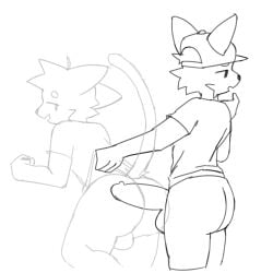 2boys anal anal_sex animated anthro ass balls big_butt clothed clothing clothing_lift domestic_cat duo felid feline felis forsaken_(roblox) furry genitals gif guest_(roblox) hat headgear headwear hi_res looking_back looking_pleasured male male/male mammal monochrome noob_(roblox) partially_clothed penetration penis raised_tail roblox roblox_game shirt shirt_lift short_playtime simple_background t-shirt tail tenacio topwear translucent translucent_penis unfinished white_background