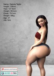 1girls 3d ass breasts curvaceous curvy curvy_figure dakota_taylor dumptruck_ass dumptruck_butt enormous_ass fat_ass female gigantic_ass hips legs light-skinned_female light_skin massive_ass mature mature_female original original_character round_ass slim_waist thick thick_ass thick_hips thick_legs thick_thighs thighs tonices voluptuous waist wide_hips
