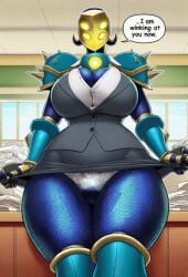 animated bouncing_breasts busty classroom huge_breasts jiggle_physics panties robot robot_girl skirt_lift teacher wide_hips