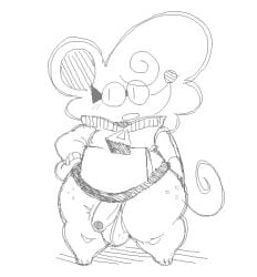 ass balls berryofmalice clothing cock freckles freckles_on_ass freckles_on_balls freckles_on_butt glasses hand_on_hip male male_only mouse mouse_boy mouse_ears mouse_tail non-human non-human_only penis sketch snout tail thick thick_ass thick_thighs toony zipper zipper_pull_tab