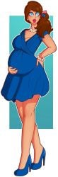 american_flag big_breasts bimbo bimbo_lips domestication dress housewife pregnant pregnant_female wrenzephyr2