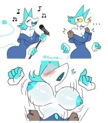 2025 absurd_res anthro ass assisted_exposure big_breasts blue_clothing blue_dress blue_hair blue_mouth blue_nipples blush breasts cleavage clothed clothing clothing_pull darkner deltarune disembodied_hand dress dress_pull duo exposed_breasts famms felid feline female hair heart_tongue hi_res huge_breasts machine mammal monster nipples nude plug pointy_ears robot smile solo solo_focus tasque_manager tasque_manager_(deltarune) undertale_(series) white_body wire yellow_eyes