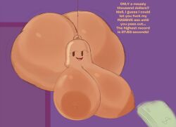 ass battle_for_dream_island bell bell_(bfdi) bfdi cash dialogue fromariels huge_ass huge_breasts hyper hyper_ass hyper_breasts massive_ass massive_breasts money object_show object_show_community object_shows offering offering_money offscreen_character osc talking_to_another talking_to_offscreen text the_power_of_two tpot