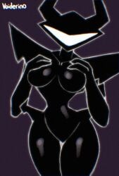 2d 2d_artwork anthro ass big_breasts black_background black_body breasts deltarune deltarune_chapter_3 female female_only hand_on_breast helmet_with_visor horn horns humanoid large_ass large_breasts pussy pussy_peek roaring_knight simple_background solo solo_female the_knight_(deltarune) the_roaring_knight thick thick_legs thick_thighs undertale_(series) video_game_character video_games voider_(artist) white_eyes