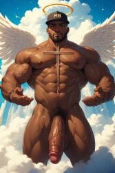 ai ai_generated angel angel_wings black church cock cross crucifix dick male male_only mb mbe paperclip penis spl
