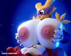 3d animated anthro breasts digimon digimon_(species) female kasdaq massive_breasts mp4 no_sound paizuri renamon tagme video