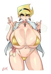 aged_up big_breasts bikini breasts character_request condom female gerph golden_bikini golden_week jpg mandy mandy_(billy_and_mandy) solo solo_female sweat sweatdrop tagme the_grim_adventures_of_billy_and_mandy twitter_link