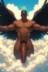 ai ai_generated angel angel_wings black church cock cross crucifix dick male male_only mb mbe paperclip penis spl