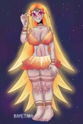 1girls big_breasts blonde_female blonde_hair blonde_hair_female body_paint breasts feet female female_focus female_only girl_only happy happy_female hips humanization humanized long_hair looking_away not_porn oc original original_character painted_body rapetard red_eyes s0d0my_s1n short_skirt skirt smiling solo solo_female solo_focus sun thighs thin_waist top wide_hips yellow_hair